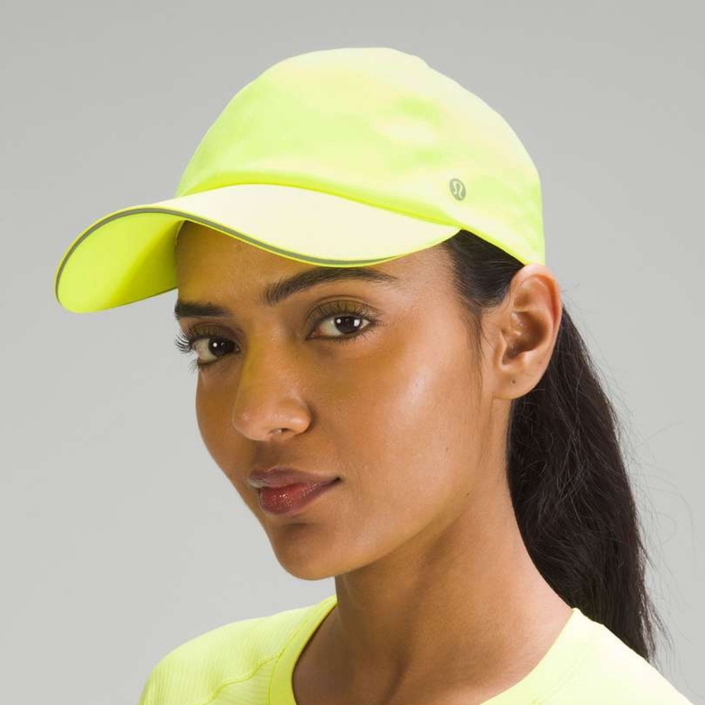 Lululemon Fast And Free Neon Yellow Cap